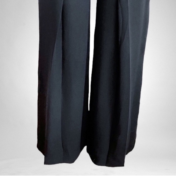 NEW Maison de Papillon Heather Hi-Waist Wide Leg Silk Georgette Pant SZ XS Noir - Picture 4 of 12